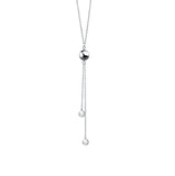 925 Silver Necklace Ball Beads Pearl Long Chain Necklaces
