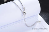 925 Silver Necklace Zirconia Pearl Long Chain Choker S-n168