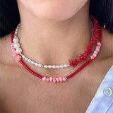 Gravel Pearl Women's Necklace Wedding Choker Gothic Style Sweater Chain