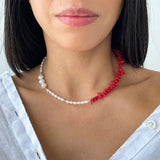 Gravel Pearl Women's Necklace Wedding Choker Gothic Style Sweater Chain