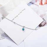 925 Silver Crystal Star Bracelet Women Girl Gift