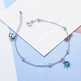 925 Silver Crystal Star Bracelet Women Girl Gift