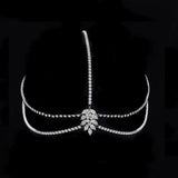 Bohemian Rhinestone Bridal Headband Chain Wedding Crystal Teardrop Band