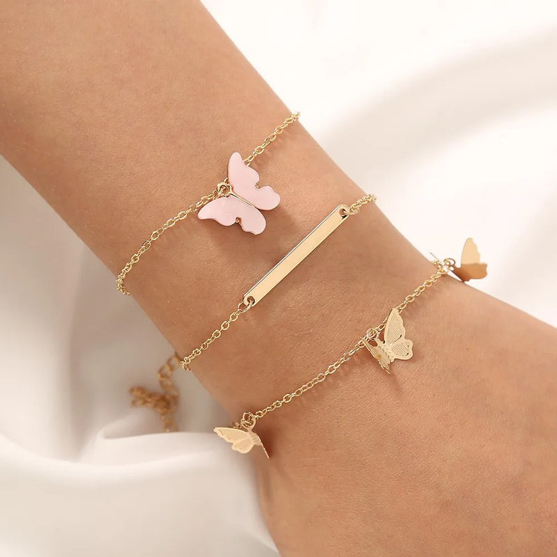 Bohemian Butterfly Pendant Bracelet