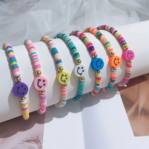 Boho Ethnic Style Beaded Smiley Face Bracelet