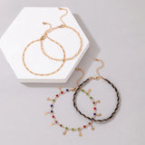 Boho String Woven Star Fringe Anklet