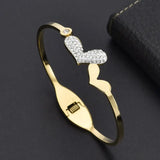 Classic V-Shape Stainless Steel Charm Cuff Bracelet