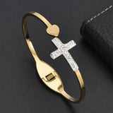Classic V-Shape Stainless Steel Charm Cuff Bracelet