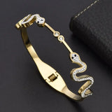 Classic V-Shape Stainless Steel Charm Cuff Bracelet