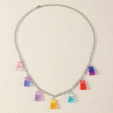 Transparent Resin Bears Necklace Girls Style Women's Jewelry