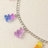 Transparent Resin Bears Necklace Girls Style Women's Jewelry