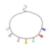 Transparent Resin Bears Necklace Girls Style Women's Jewelry