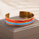 Colorful Enamel Cuff Bracelet Stainless Steel Bangle