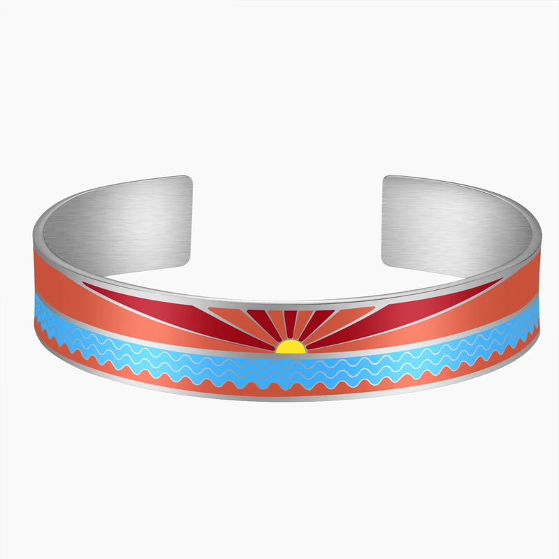 Colorful Enamel Cuff Bracelet Stainless Steel Bangle