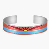 Colorful Enamel Cuff Bracelet Stainless Steel Bangle