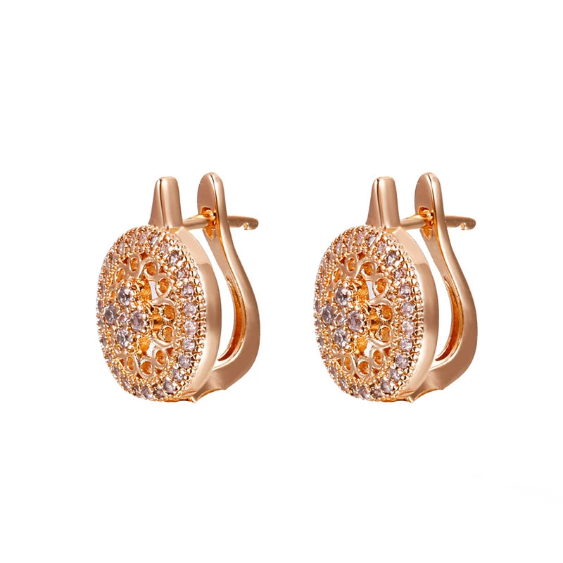 Zircon Hollow Stud Earrings for Women Wedding Jewelry