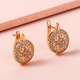 Zircon Hollow Stud Earrings for Women Wedding Jewelry