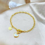Heart-shaped Shell Bracelet OT Buckle Stainless Steel Jewelry For Woman Gift