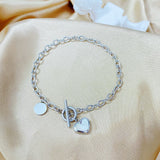 Heart-shaped Shell Bracelet OT Buckle Stainless Steel Jewelry For Woman Gift