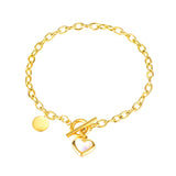 Heart-shaped Shell Bracelet OT Buckle Stainless Steel Jewelry For Woman Gift