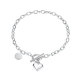 Heart-shaped Shell Bracelet OT Buckle Stainless Steel Jewelry For Woman Gift
