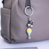 Hot Air Balloon Telescope Keychain Charm Pendant Men Car Keychain Decoration