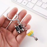 Hot Air Balloon Telescope Keychain Charm Pendant Men Car Keychain Decoration