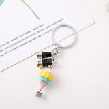 Hot Air Balloon Telescope Keychain Charm Pendant Men Car Keychain Decoration