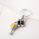 Hot Air Balloon Telescope Keychain Charm Pendant Men Car Keychain Decoration