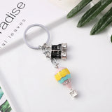 Hot Air Balloon Telescope Keychain Charm Pendant Men Car Keychain Decoration
