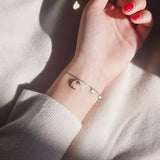 CZ Moon Star Tassel 925 Silver Bracelet Women Girl Summer Jewelry Gift