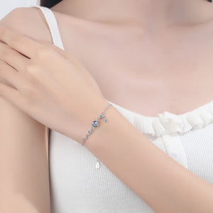 Sterling Silver Moonstone Bracelet Moon Star Tassel Gift