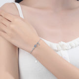 Sterling Silver Moonstone Bracelet Moon Star Tassel Gift