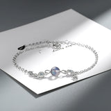 Sterling Silver Moonstone Bracelet Moon Star Tassel CZ Summer Jewelry Gift