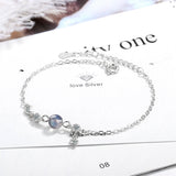 Sterling Silver Moonstone Bracelet Moon Star Tassel CZ Summer Jewelry Gift