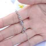 Sterling Silver Moonstone Bracelet Moon Star Tassel CZ Summer Jewelry Gift
