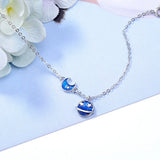 925 Silver CZ Moon Star Tassel Planet Bracelet Summer Jewelry Gift
