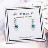 Ocean Crystal Little Star Tassel Earrings 925 Sterling Silver S-E578