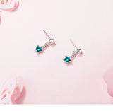 Ocean Crystal Little Star Tassel Earrings 925 Sterling Silver S-E578