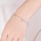 925 Sterling Silver Pearl Star Bracelet Fine Jewelry