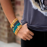Retro Silicone Bangle Copper Alloy Bracelet Gift