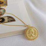 Silver 925 Portrait Pendant Necklace for Women