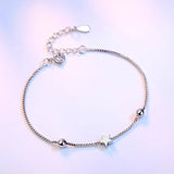 Silver Square Star Beads Bracelet Box Chain for Women