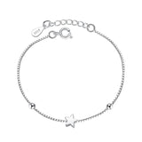 Silver Square Star Beads Bracelet Box Chain for Women