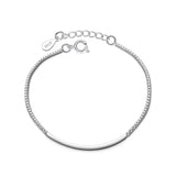 Silver Tube Box Chain Bracelets for Women