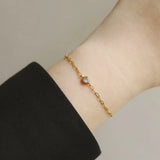 Sparkling Zircon Bracelet Stainless Steel 18k Plated