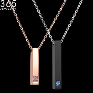 Personalized Stainless Steel Geometric Couple Bar Necklace