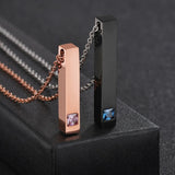 Personalized Stainless Steel Geometric Couple Bar Necklace