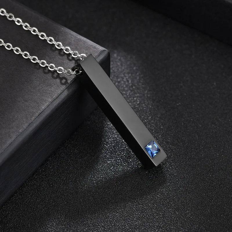 Personalized Stainless Steel Geometric Couple Bar Necklace