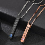 Personalized Stainless Steel Geometric Couple Bar Necklace